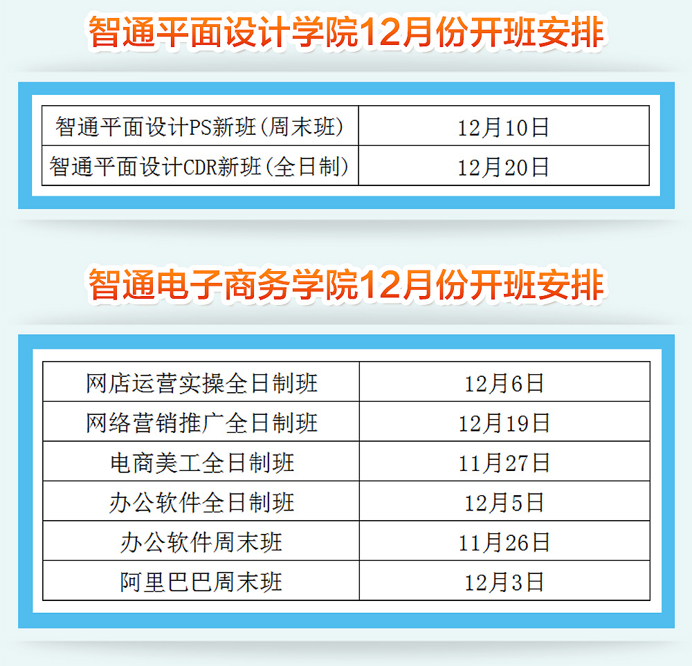 智通培訓(xùn)12月份開(kāi)班通知03